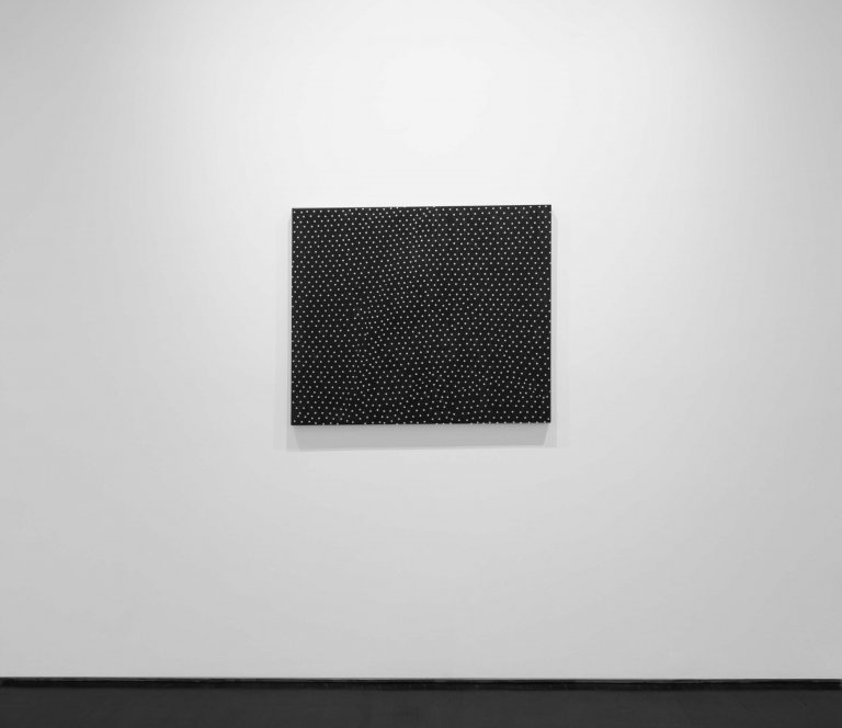 Artwork by Ryan Mrozowski featuring an arrangement of dots. The composition explores repetition and variation, creating a dynamic interplay between pattern and perception